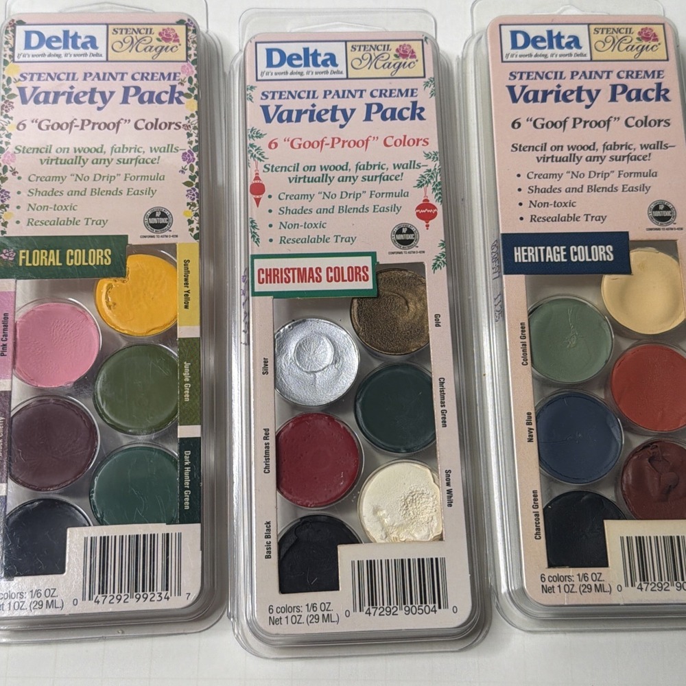 (5)VTG Stencil Magic by Delta Oil Stencil Paint Variety Packs "Goof-Proof" - Picture 3 of 3